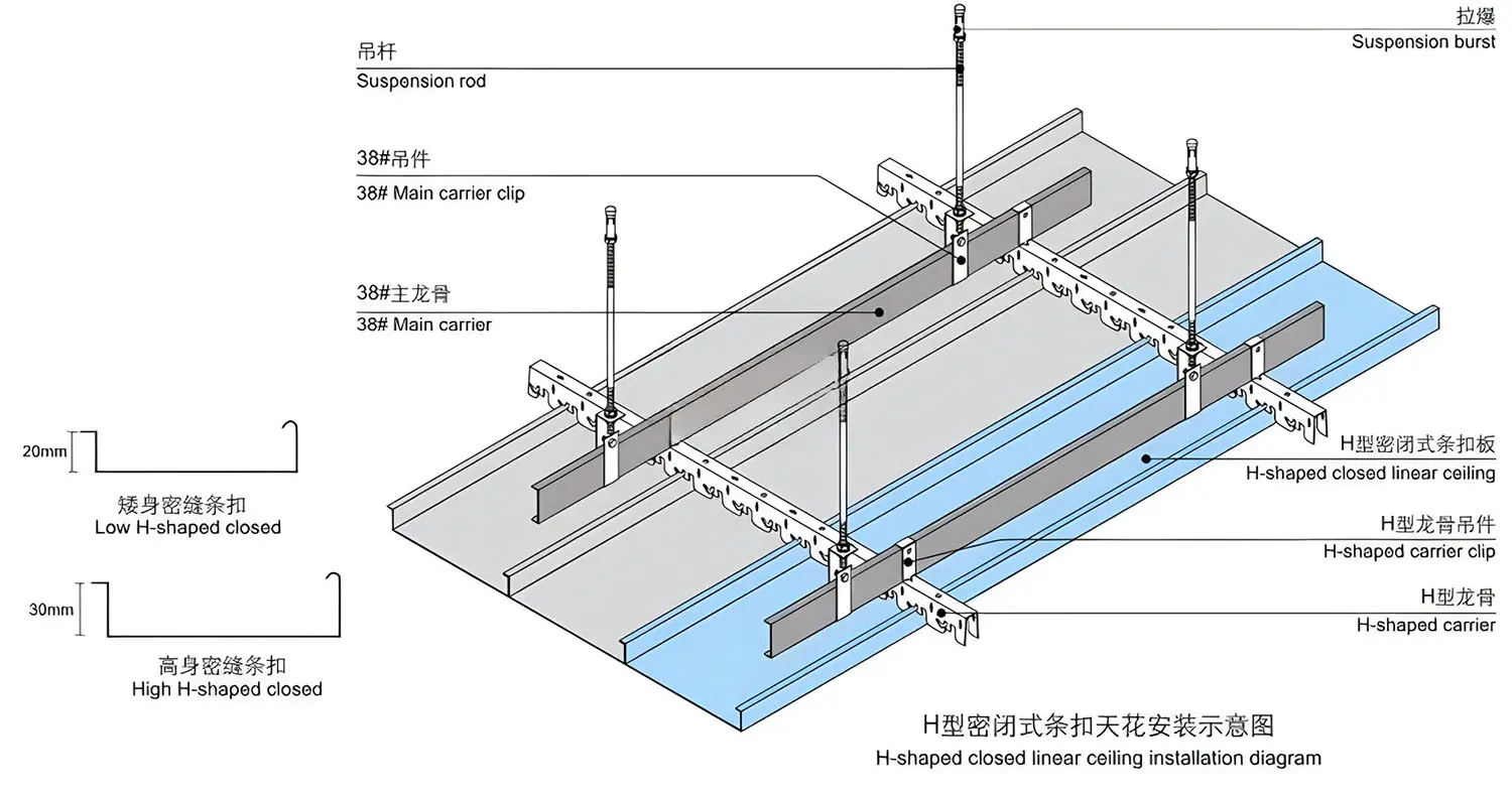 H plank ceiling